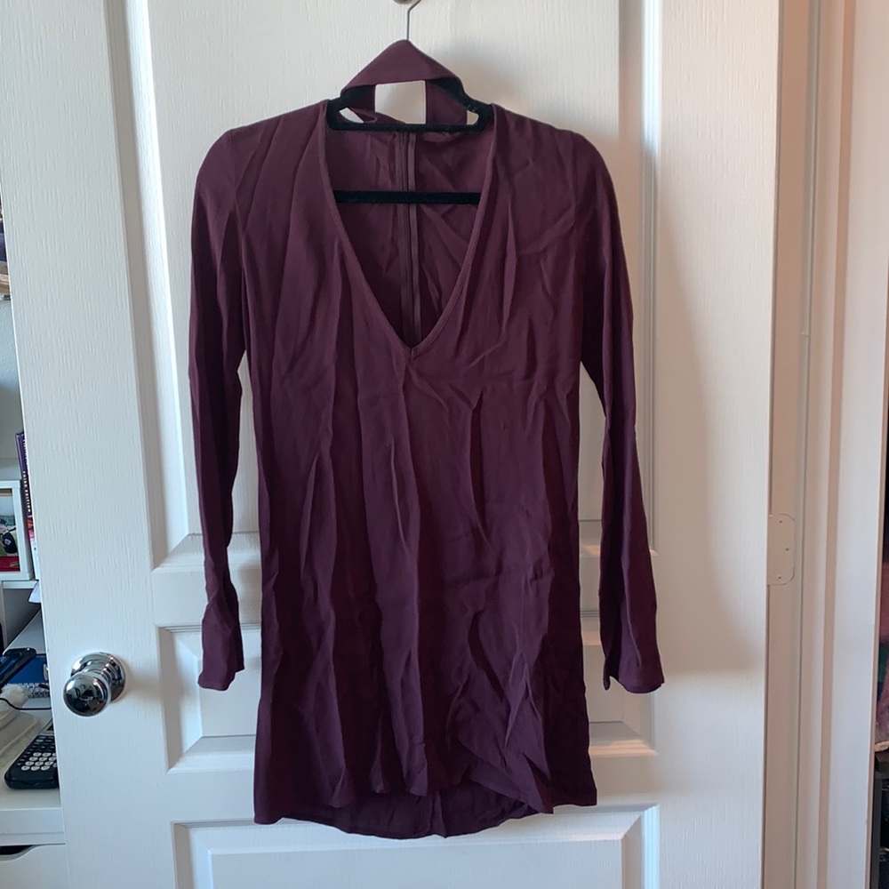 Flynn Skye Dress - XS - Purple/Plum - Long Sleeves